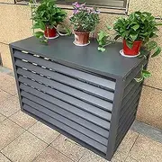 Air Conditioner Fence Screen, Outdoor Air Conditioning Unit Covers, Hide Air Con, Outdoor Plant Display Rack Storage Shelf, Outdoor Condenser Protective Cover Prevents Foliage Wee (Color : Grey, Siz