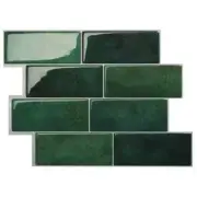 11.56 in. x 8.38 in. Vinyl Metro Fiona Dark Green Tile (2.21 sq. ft./ 4-Pack)