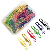 50pcs/box Creative Colorful Note Paper Clips Decorative Gold Music Binder Shape Decor Stationery Supplies For Office Clips