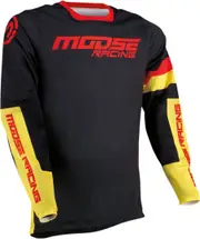 Moose Racing Sahara Racewear Motocross Jersey, black-yellow, Size S for Men Black Yellow