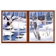 Winter Insta-View Wall Scene Winter Christmas Party Decoration