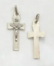 Crucifix, 45mm Silver Tone Metal Cross & Corpus, Crucifix Pendant, Made in Italy