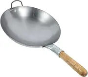 Ciieeo 1Pc Practical Cooking Pan Thick Wok with Handle Non Stick Frying Pan for BBQ Fried Potatoes Scrambled Eggs Kitchen Utensil for Home Cooking Grey