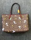 COACH x Peanuts Shoulder Tote Bag CE862 Dempsey Carryall Snoopy Woodstock JP New