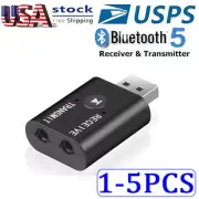2in1 Bluetooth 5.0 USB Audio Transmitter Receiver Adapter Wireless for Car TV PC