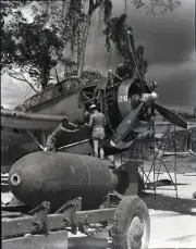 WW2 WWII Photo US Navy TBM TBF Avenger Bomb Loading Pacific World War Two 5834