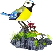 Chirping Bird Parrot Motion Sensor Christmas Ornament Real Singing Sounds Movement Battery Operated with Pen Holder Beautiful, Color May Vary