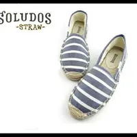 在飛比找蝦皮購物優惠-{代購} Soludos 基本款藍白條紋帆布懶人鞋草編