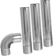 DECOMELODY 3Pcs Stainless Steel Vent with Elbow Connector Chimney Flue Tubes for Efficient and Easy Installation