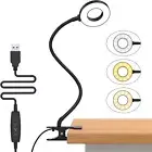 Clip On Desk Lamp Flexible Clamp Reading Light USB LED Bed Table Bedside Night