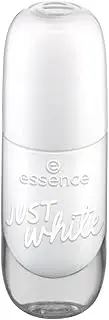 essence gel nail colour, gel lacquer, nail polish, no. 33 JUST white, white, express result, long-lasting, colour-intensive, yellowish, glossy, non-acetone, vegan, microplastic particles free (10 ml)