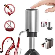 ANNIVERS Electric Wine Decanter Automatic Wine Aerator Dispenser Pourer, USB-C Rechargeable Storage Base Stainless Steel Tube One-Touch Pump for All Btls, Aérateur Distributeur de Vin Électrique