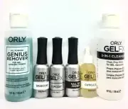 ORLY GELFX 6pc Kit - Base+ Top+ Primer +Oil .3oz & CLEANSER + Gel REMOVER 4oz