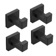 4 Pack Matte Black Robe Hook Wall-Mounted Towel Hook Coat Hanger for Bathroom...