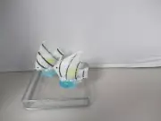 VTG Japan SALT & PEPPER SHAKERS White Bone China Angel Fish Ocean Coi Black Blue