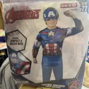 Marvel Avengers CAPTAIN AMERICA Boys Halloween Costume Child Size Medium (8-10)