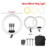 48 cm Ring Light with Tripod Stand and USB Charging (No Tripod White)