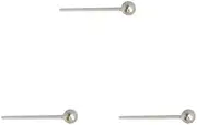 [DENI] 3 x Silver Straight Nose Studs with Small Ball Diameter 1.5 mm and Thin Bar Thickness 0.6 mm Silver, Silver