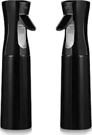 Premium Mist Spray Bottle, 2 Pcs Hair Spray Bottle, Continuous Mister Water Spray Bottle, 300ml/10oz Fine Mist Spray Bottle for Long Straight Curly Hair Styling Plants (Black)