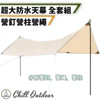 在飛比找momo購物網優惠-【Chill Outdoor】防曬防水 加大款碟型天幕／長型