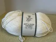 One new skein Yarn Bee Soft & Sleek Chunky low-pill fiber yarn Ivory 101
