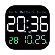 LED Large Digital Wall Clock Alarm Remote Control Temperature Date Week Display White