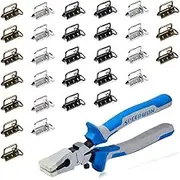 SPEEDWOX 30 Sets of 1.25 Inch Key Fob Hardware with Split Rings and Key Fob Pliers Multicolor Gun Black/Antique Brass/White Nickel Webbing Wristlet Set Glass Breaking Pliers Tools with Rubber Tips