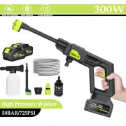 Cordless Electric High Pressure Washer Gun 725 Psi Portable Power Cleaner