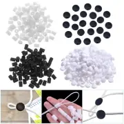 White/Black Toggle Cord Locks Silicone for Face Mask Adjustable 10-100pcs