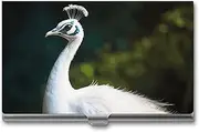[VFMKT] Slim Metal Business Card Holder Portable Business Card Case Pocket Name Card Holder White Animal Wallet for Men Women Office Travel, style, One Size