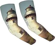 [FHEDVBN] Old Lighthouse Arm Sleeves Compression Arm Covers for Men Women Outdoor Sun Sleeves Cooling Sports Sleeve, Black
