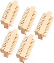 Beavorty Multi-Purpose Cleaning Brush Set 5pcs Natural Walnut Pig Mane Gentle Exfoliating for Hands