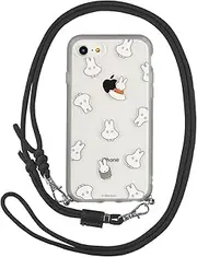 Gourmandise Miffy IIIIfit Loop Case for iPhone SE (3rd Generation/2nd Generation) / 8/7 / 6s / 6 (4.7 Inch) Pretend Ghost MF-369BK