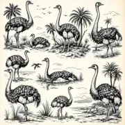 Safari Ostriches Decoupage Rice Paper Ornament-Wood Art Scrapbooking A4 1 Sheet