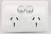 15 AMP Double Power Point Wafer Outlet Slim GPO White Electrical Slimline