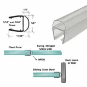 Gordon Glass Universal Clear Polycarbonate U-Channel with Soft Vinyl Bulb Seal