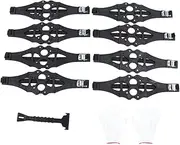 Autotruck Snow Tire Chain with 8PCs Universal Antiskid Tire Chain with Gloves and Snow Shovel for 165-265 Mm Black TPU
