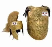 Orignal 18 Guage Brass Medieval Roman Reenactment Cuirass Armor Roman Helmet