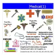 Embroidery Design Set - Medical(1) - 25 Designs - 9 Formats - USB Stick
