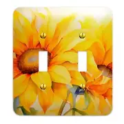 Metal Decorative Light Switch Plate Cover - Watercolor Sunflowers Switch Cove...