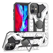 For iPhone 12 Pro Max Case Tough Protective Cover Magnetic Ring Holder Silver