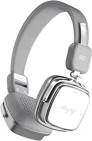 iKF-R2 Retro Headphones Bluetooth 5.4 Vintage On-Ear Wireless Headphones, 60 Hours Playtime, Hi-Fi Res Fast Charging, Noise Isolation, Lightweight Design, Wired 3.5mm Plug (Grey)