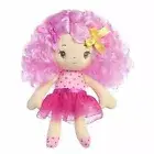 New Aurora World Cutie Curls Pink Hair Emma 10" Cloth Doll Hot Pink Tutu Dress