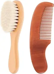 HAPINARY Baby Hairs Comb and Brush Set Wooden Comb and Brush Set for Toddler Easy to Use at Home