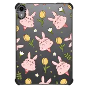 iPad mini (6th gen) iPad Impact Case Cute Bunny Candy Floss with Yellow Tulip - Kawaii Rabbit with Flower in the Garden