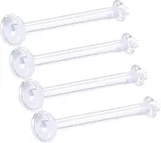 [MATIGA] 4Pcs Retainer Flexible Acrylic Clear 14 gauge 5/8 16mm Barbell Tongue Rings Piercing Jewelry Nipple Silicon O-ring M3228, Acrylic