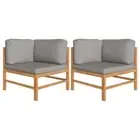 Wooden Corner Sofa Set With Cushions 2 Pcs Outdoor Modular Lounge Furniture