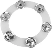 Cymbals, Drum Hi Hat Ring Bell Silicone Double Rows with 6 Steel Jingles Cymbal Ching Ring Tambourine for Hihats, Crashes, Rides and Stacks