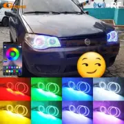For FIAT Palio Albea Strada Multi Color RGB LED Angel Eyes Kit Bluetooth APP (for: Fiat)