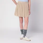 [Miu Miu] Gold pleated lurex miniskirt 40 IT Metal